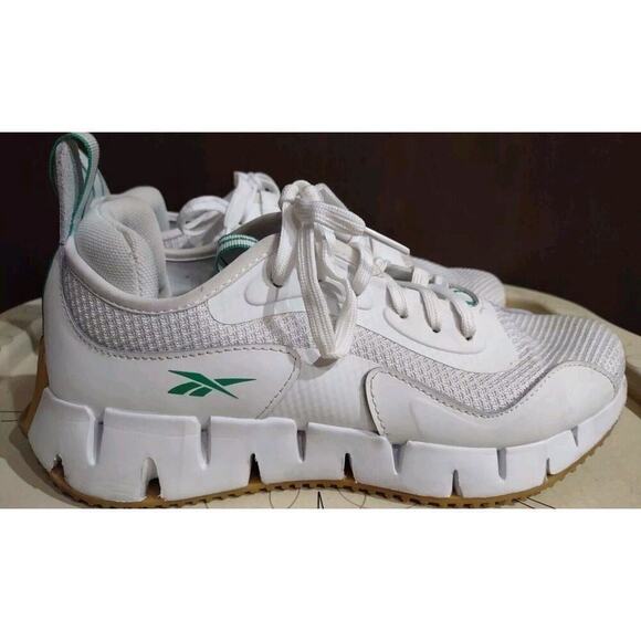 Reebok Galaxy Men's 9 Basketball Court Athletic Shoe Low Top White Green 096069 - Picture 1 of 9